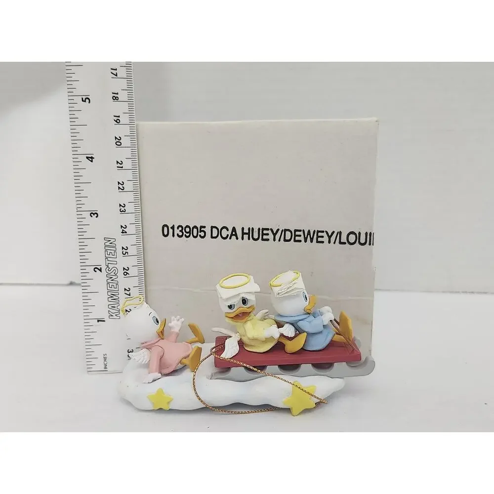 Vintage Disney Huey Dewey Louie Christmas Ornament Boxed Angel Lot